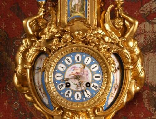 fig 4. ***** SOLD ***** JAPY FRERES Sevres porcelain and gilt metal clock set